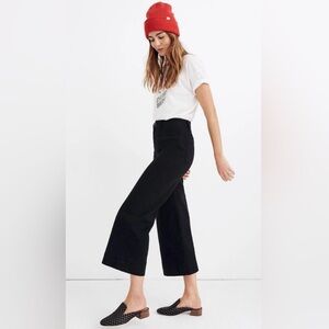 Madewell Petite Emmett Wide-Leg Crop Pants Black Size 27P